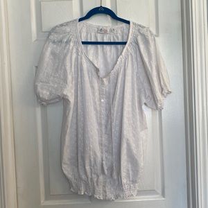 Women’s White Denim and Co top size 1X